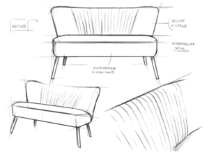 HARRY 2 person sofa. - maracuja(rv41), natural small 7