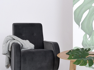 CustomForm PANDA armchair in dust RV96 with natural wood small 1