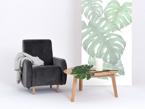 CustomForm PANDA armchair in dust RV96 with natural wood small 2