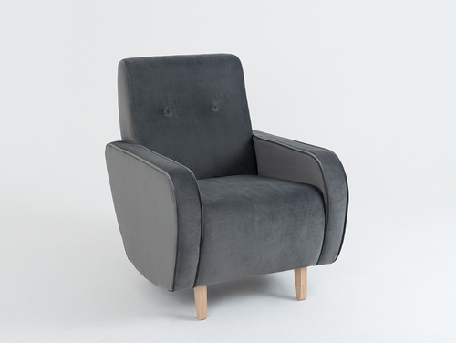 Check CustomForm PANDA armchair in dust RV96 with natural wood