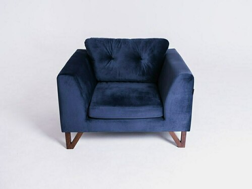 Check Armchair WILLY- chokeberry(rv81), walnut