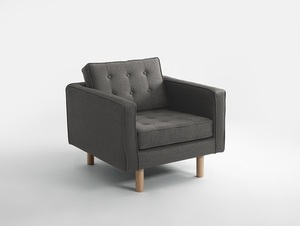 TOPIC WOOD armchair - steel(et91), natural small 0