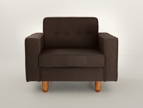 Check ZUGO armchair - coffee bean(1305), walnut