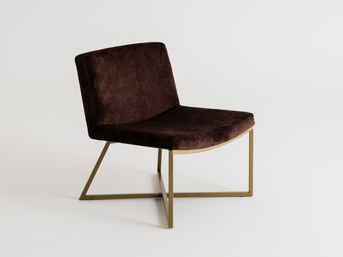 Check ZERO armchair - roasted coffee(mt05), gold
