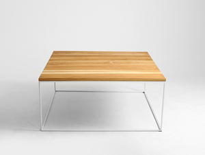 TENSIO SOLID WOOD coffee table 100x100 - oak, white small 3