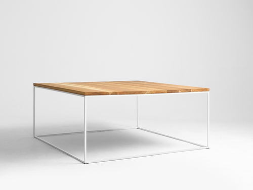 Check TENSIO SOLID WOOD coffee table 100x100 - oak, white