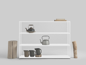 HYLLER METAL 150x110 bookcase - white small 1