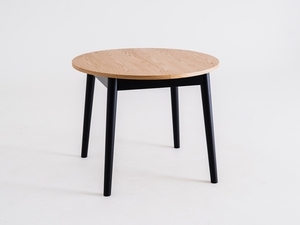 CustomForm ANTON ROUND 95 extendable dining table solid oak black 95–175 cm small 0