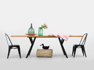 ZX SOLID WOOD 180 dining table - oak, black small 1