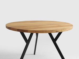 CustomForm ZX SOLID WOOD round dining table 120 cm, wood and black small 3