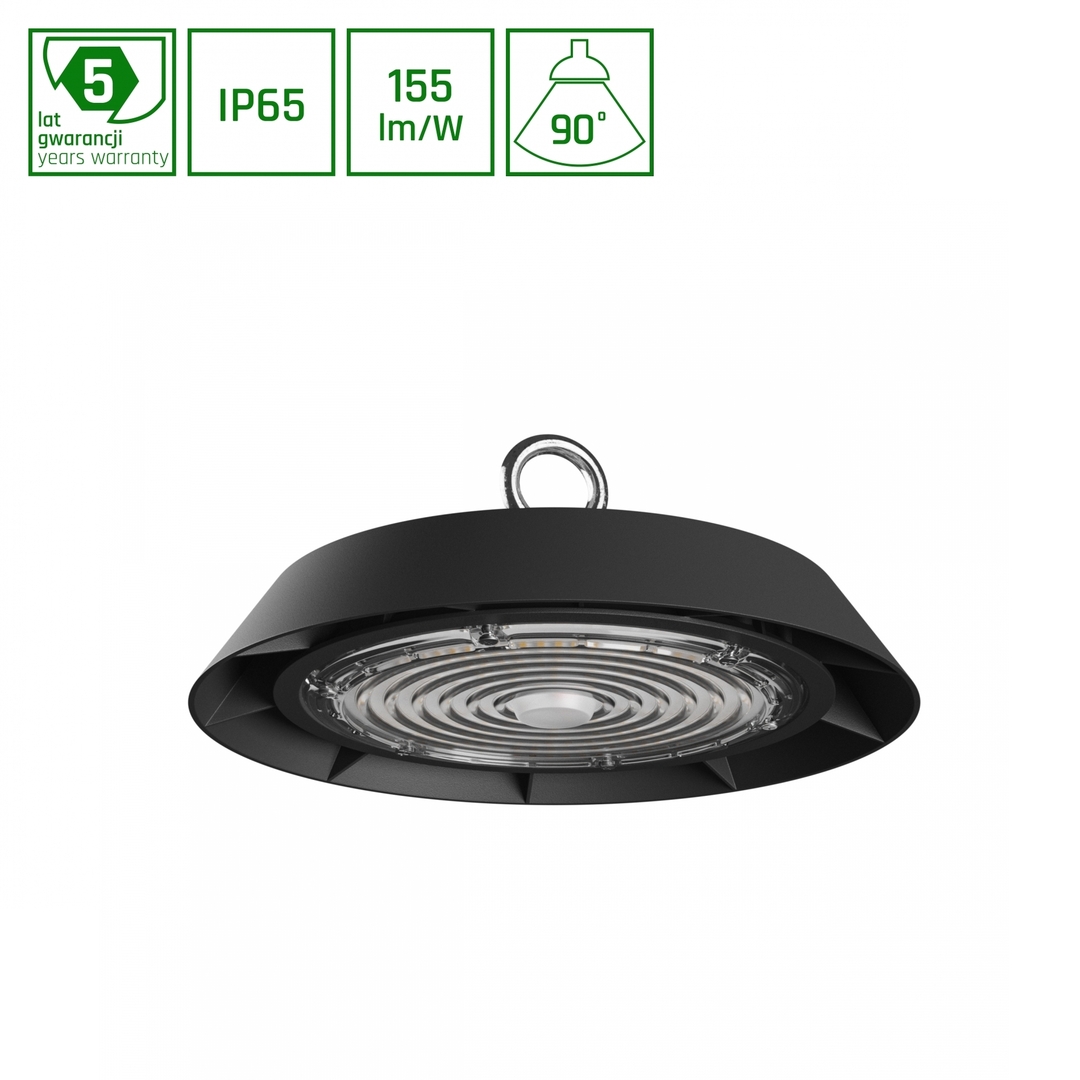 Plateo 3 High Bay 100 W Nw 230 V 90 St ip65 Ik09 250 X120 Mm Black 5 Years Warranty. 1 10 V