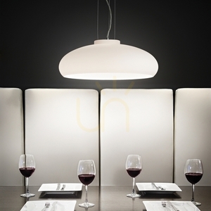 Pendant Light Ideallux Aria SP1 White Glass 49.5 cm 059679 small 1