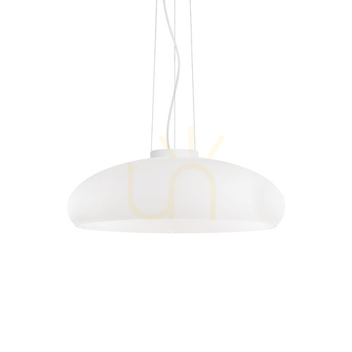 Check Pendant Light Ideallux Aria SP1 White Glass 49.5 cm 059679