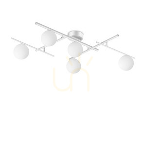 Ceiling Light Ideallux Atlas PL5 White Metal Glass 5xG9 328225 small 0