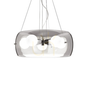 Pendant Light Ideallux AUDI-10 SP5 Fume Glass Chrome 48.5 cm 103983 small 0