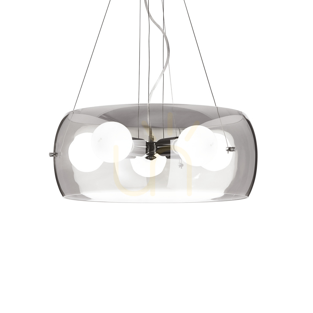 Pendant Light Ideallux AUDI-10 SP5 Fume Glass Chrome 48.5 cm 103983