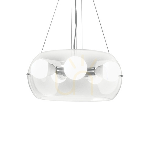 Check Pendant Light Ideal Lux Audi-10 SP5 Transparent Glass 48.5 cm 016863