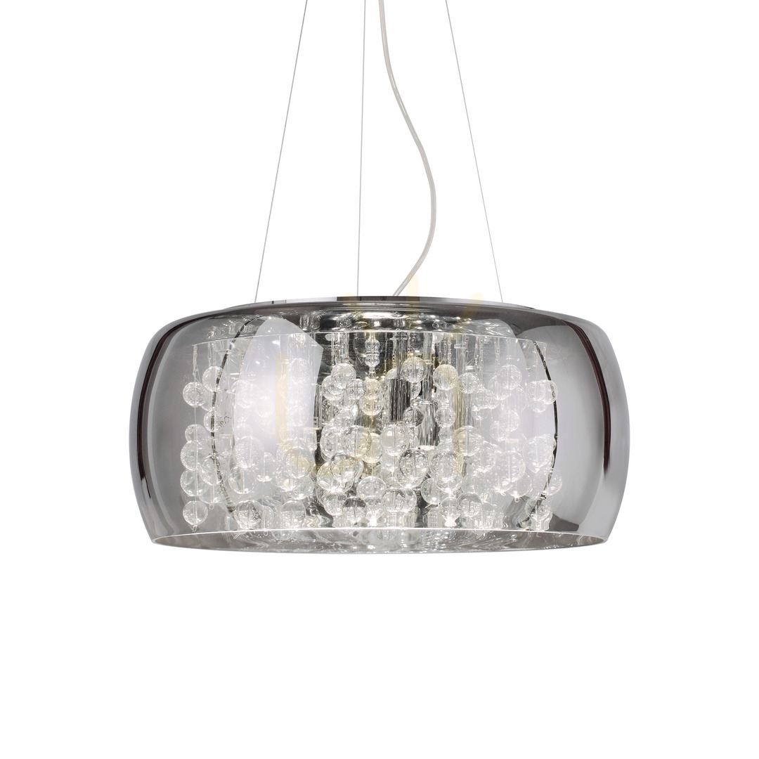 Pendelleuchte Ideallux AUDI-80 SP8 Fumé Chrom Glas 8-flammig G9 Ø50 cm 197654