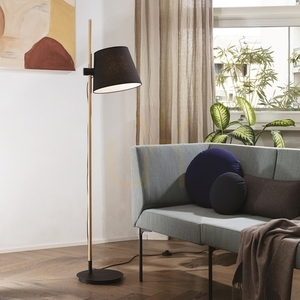 Standing Lamp Ideallux AXEL PT1 Nero Black Wood Fabric 168 cm 282084 small 1