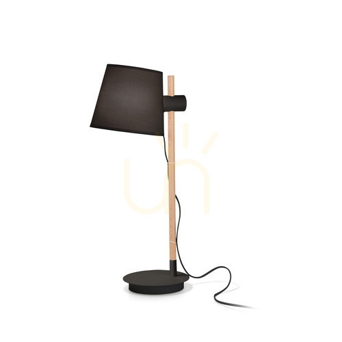 Check Table Lamp Ideallux AXEL TL1 NERO Black Wood Fabric 272238