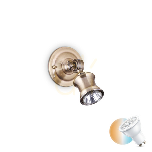 Check Wall Light Ideallux Barber AP1 Champagne Brass GU10 159997