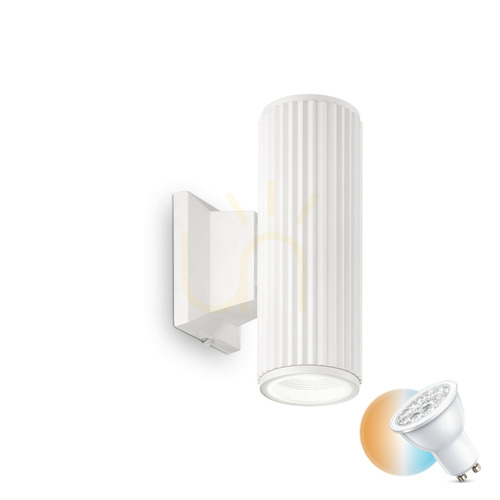 Check Outdoor Wall Lamp Ideallux Base AP2 White GU10 2-Light 129457