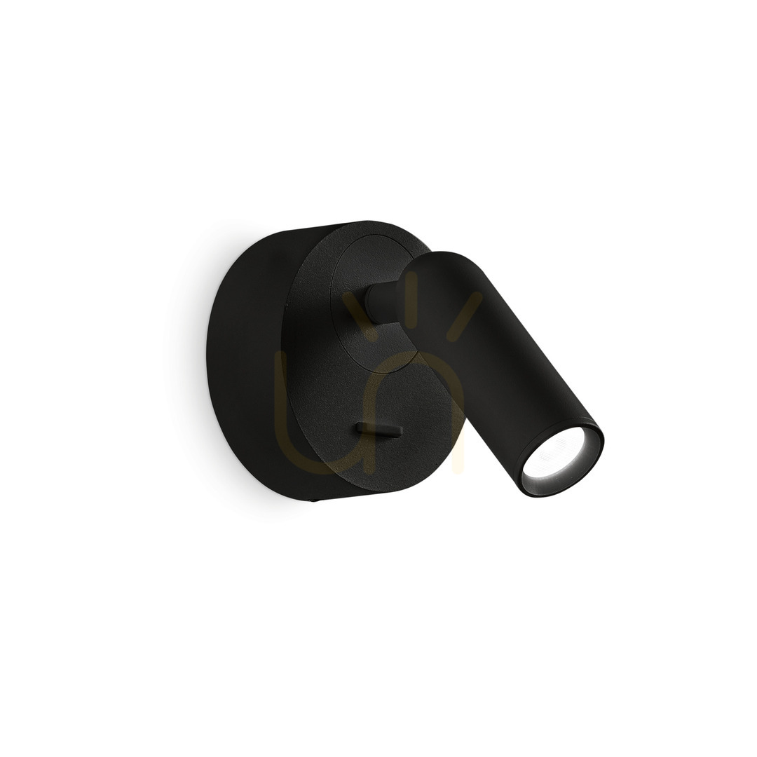 Wall Light Ideallux BEAN AP ROUND NERO Black LED 3W 260617
