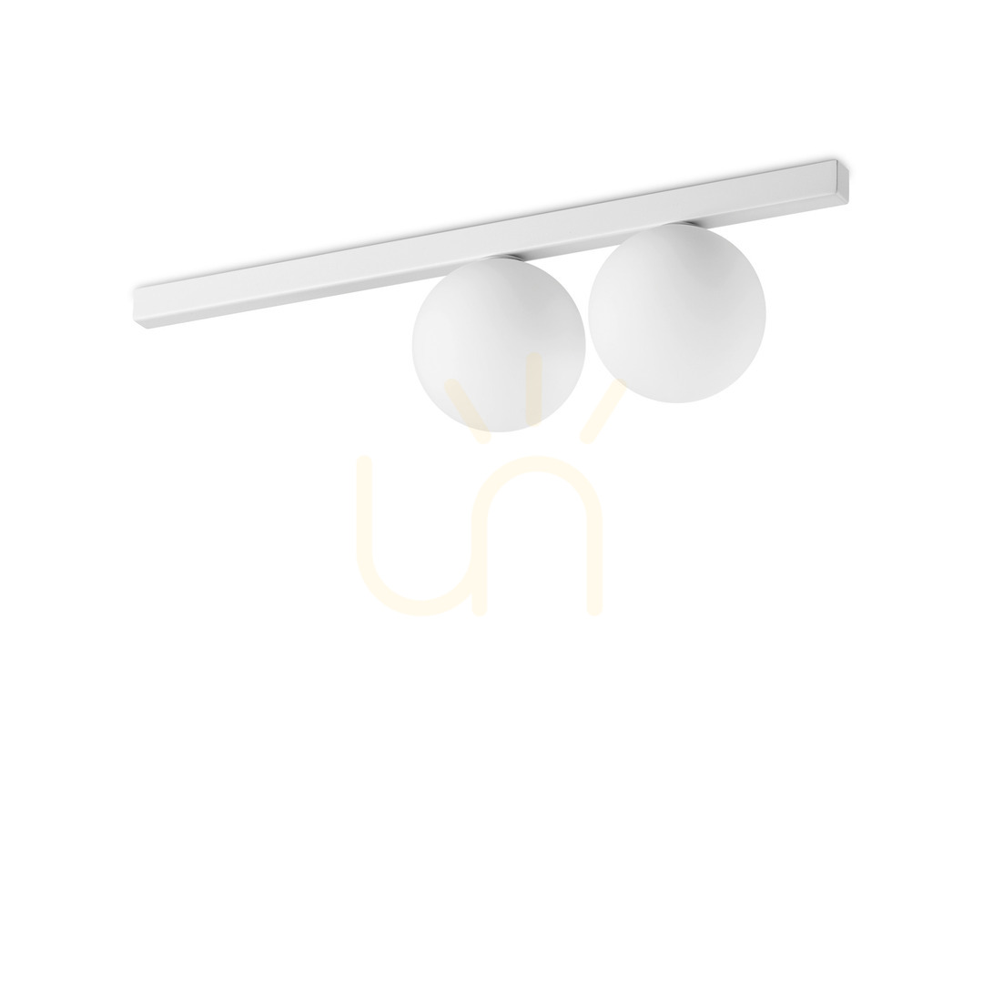 Plafon Ideallux Binomio PL2 Bianco biały metal szkło 55,7 cm 328430