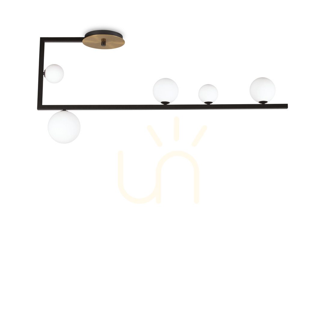 Plafon sufitowy Ideal Lux Birds PL5 czarny 5xG9 115 cm 273631