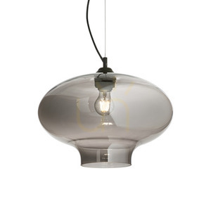 Pendant Light Ideallux BISTRO SP1 Round Fume Glass 40 cm 120904 small 0
