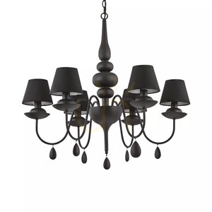 Pendant Light Ideallux Blanche SP6 Nero Black 6-Light 78 cm 111872 small 1