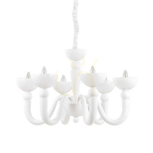 Check Pendant Light Ideallux Bon Bon SP6 Bianco White 6-Light 80 cm 093994
