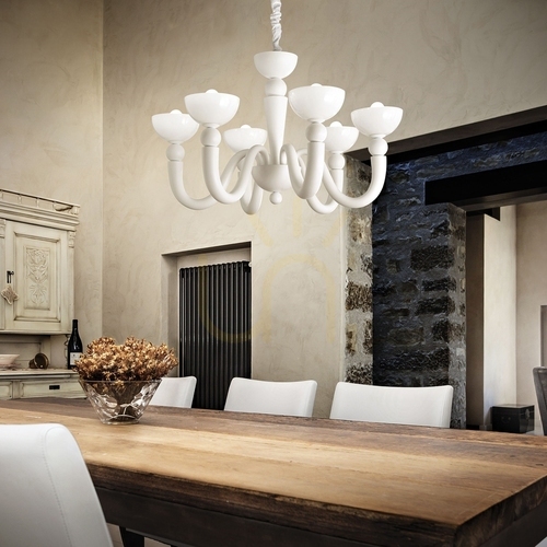 Check Pendant Light Ideallux Bon Bon BON SP8 Bianco White 8-Light 95.5 cm 094007