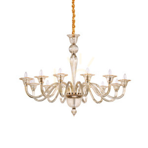 Pendant Light Ideallux Brigitta SP12 Ambra Amber Glass Gold 120 cm 199405 small 0