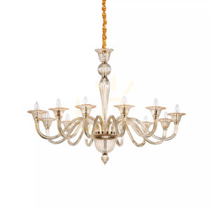 Pendant Light Ideallux Brigitta SP12 Transparent Glass 120 cm 199375 small 2