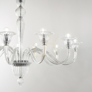Pendant Light Ideallux Brigitta SP12 Transparent Glass 120 cm 199375 small 3