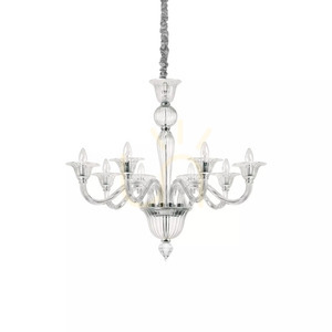 Pendant Light Ideallux Brigitta SP8 Transparent Glass 89 cm 199382 small 1
