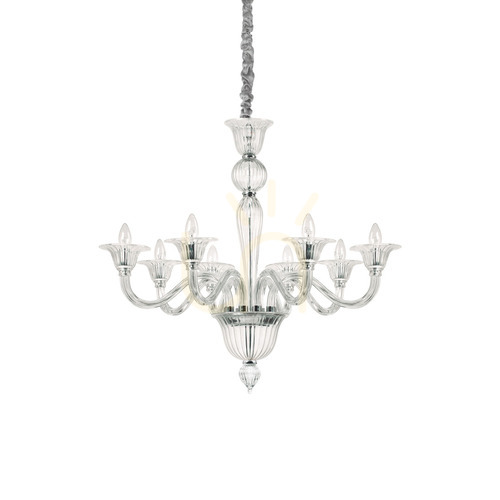 Check Pendant Light Ideallux Brigitta SP8 Transparent Glass 89 cm 199382