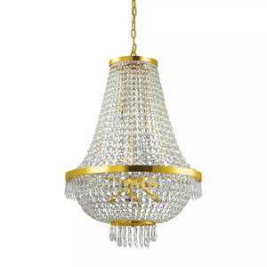 Pendant Light Ideallux Caesar SP12 Gold Crystal 55 cm 114743 small 1