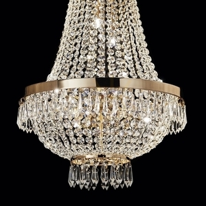 Pendant Light Ideal Lux Caesar SP6 Oro Gold Crystal Glass 38 cm 114729 small 2