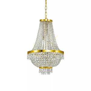 Pendant Light Ideallux Caesar SP9 Gold Crystal 45 cm 114736 small 1