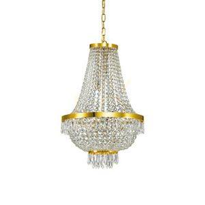 Pendant Light Ideallux Caesar SP9 Gold Crystal 45 cm 114736 small 0