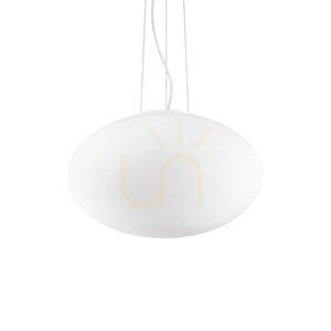 Pendant Light Ideallux Candy SP1 D50 White Glass 50 cm 086743 small 0