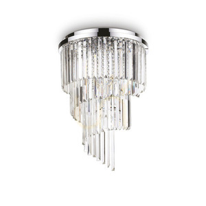 Plafond Ideallux Carlton PL12 Cromo chrome crystal 12xE14 50 cm 168937 small 0