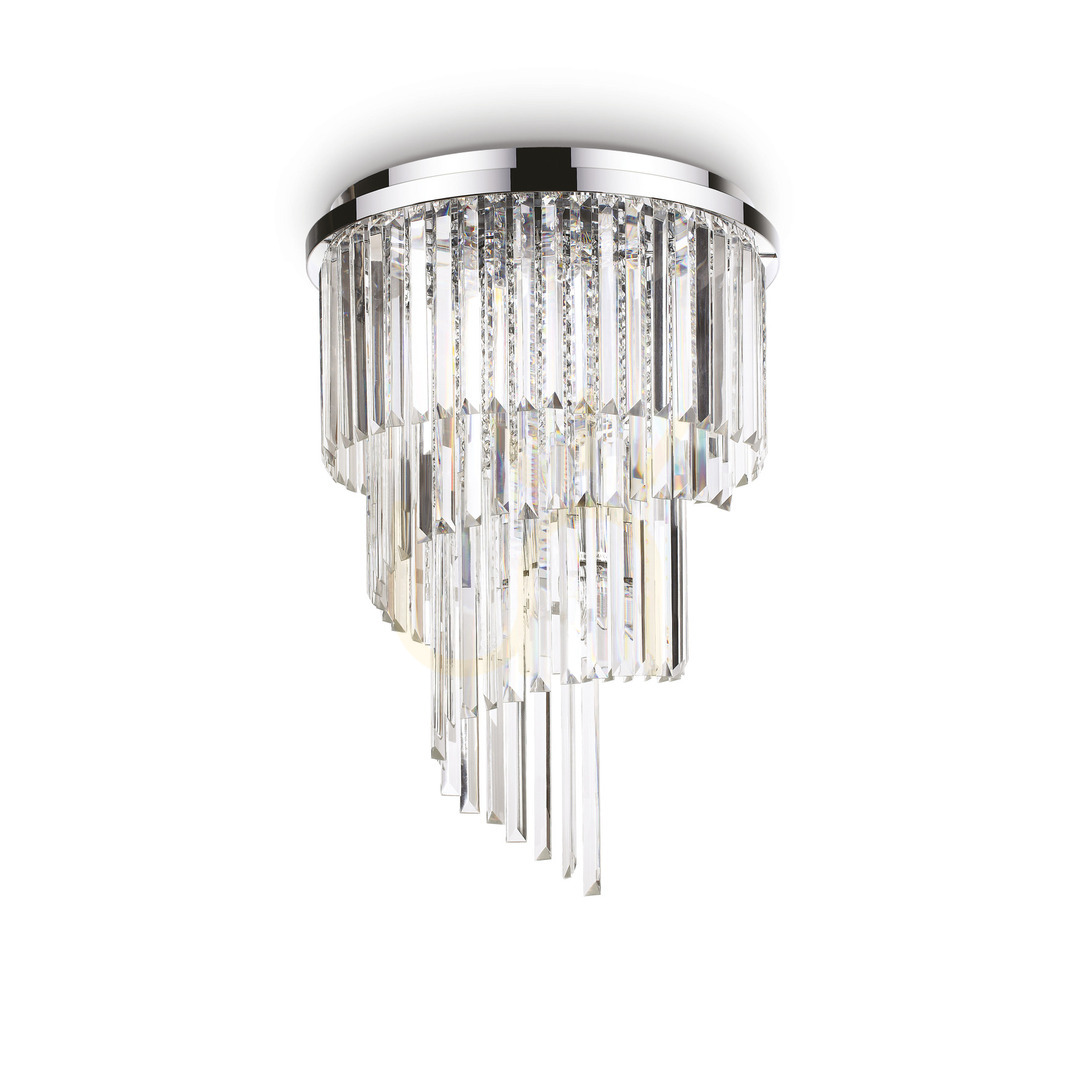 Plafond Ideallux Carlton PL12 Cromo chrome crystal 12xE14 50 cm 168937