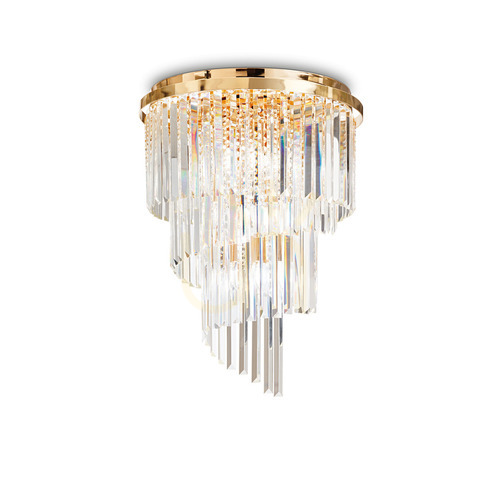 Check Plafond Ideallux Carlton PL12 Oro Gold Crystal 50 cm 213507