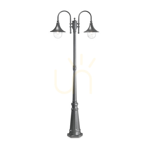 Check Outdoor Standing Lamp Ideallux Cima PT2 Anthracite 2xE27 216 cm 246833