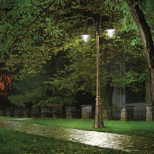 Check Outdoor Standing Lamp Ideallux CIMA PT2 Nero Black 2-Light 216 cm 024097