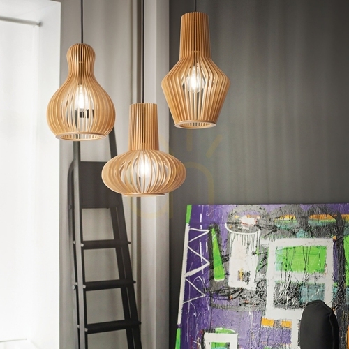 Check Pendant Light Ideallux Citrus Wood 20 cm E27 159867