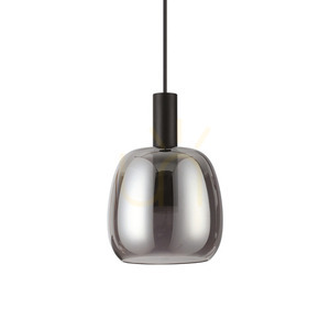 Pendant Light Ideallux Coco 275581 Black Metal Glass LED 15 cm small 0